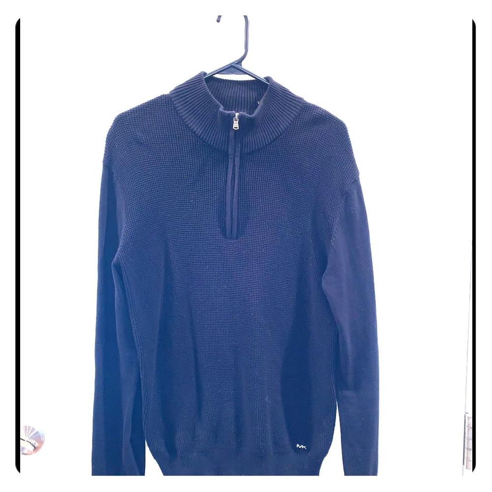 Michael Kors Men’s 3/4 zip sweater-Navy